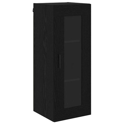 Highboard Schwarz Eichen-Optik 34,5 x 34 x 180 cm Holzwerkstoff