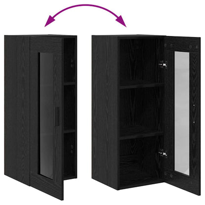 Highboard Schwarz Eichen-Optik 34,5 x 34 x 180 cm Holzwerkstoff