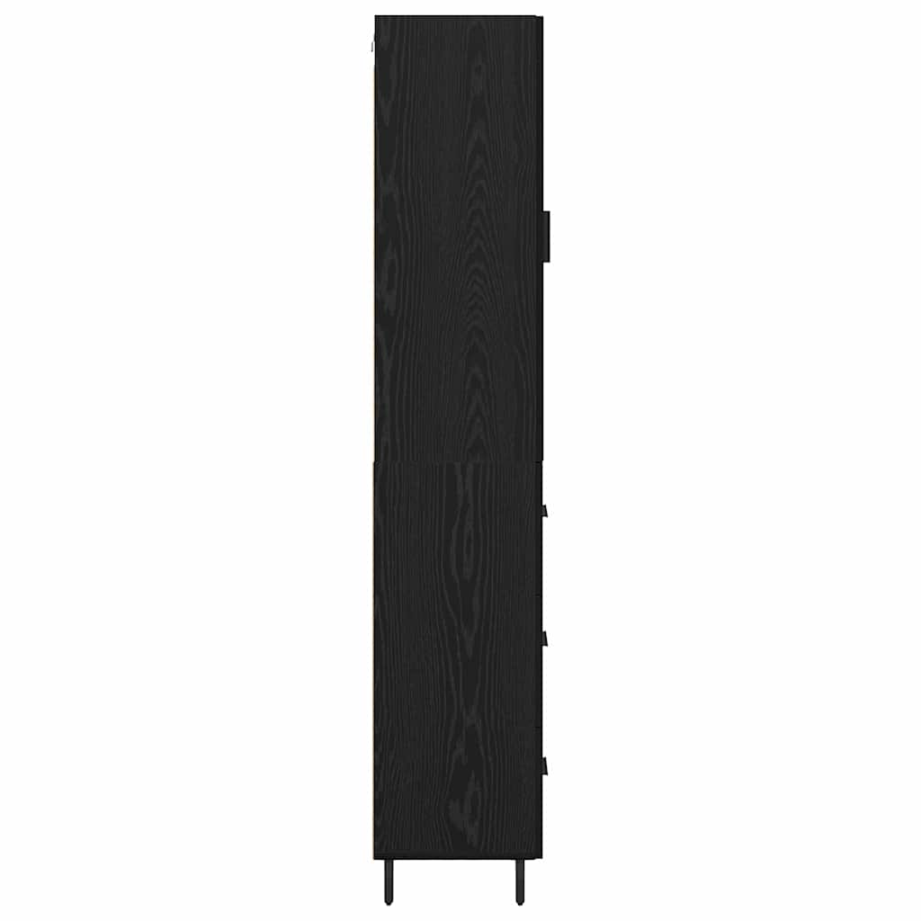 Highboard Schwarz Eichen-Optik 34,5 x 34 x 180 cm Holzwerkstoff