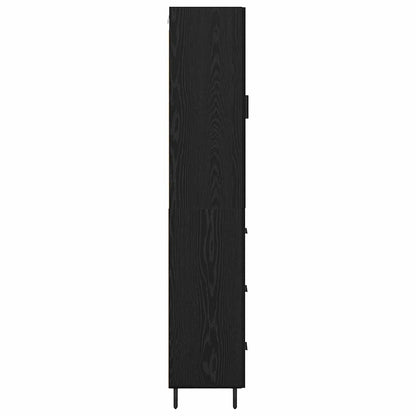 Highboard Schwarz Eichen-Optik 34,5 x 34 x 180 cm Holzwerkstoff