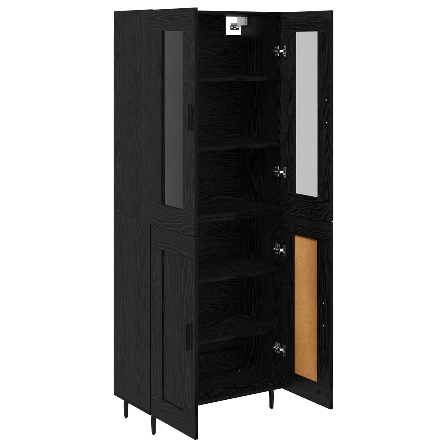 Highboard 2 stk. Schwarz Eichen-Optik 69,5 x 34 x 180 cm