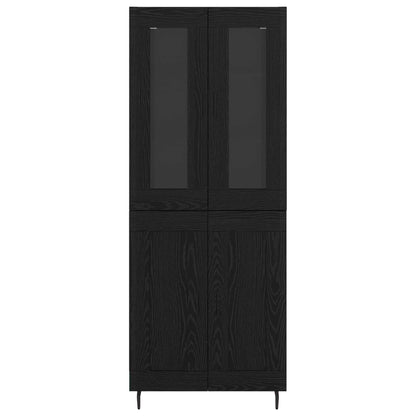 Highboard 2 stk. Schwarz Eichen-Optik 69,5 x 34 x 180 cm