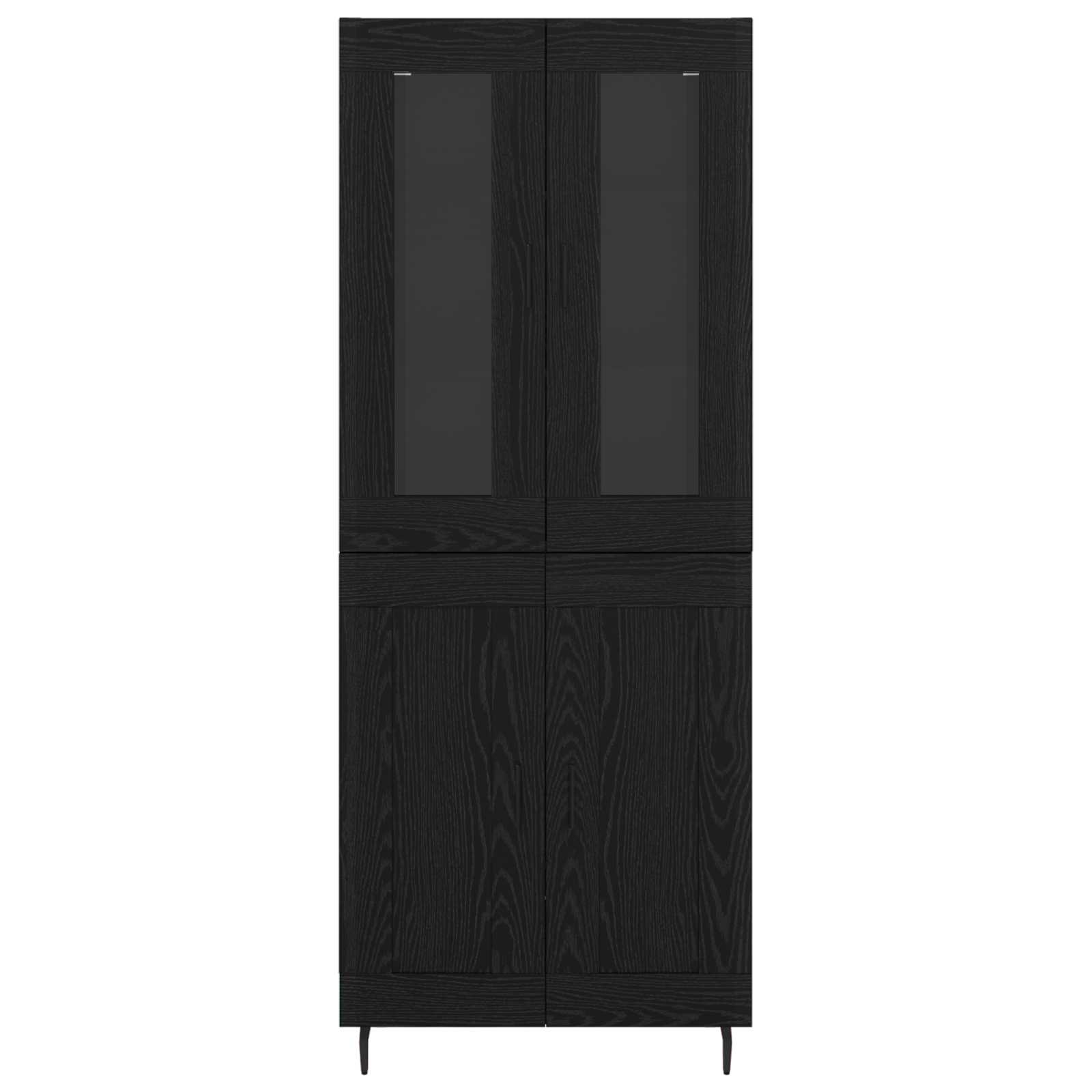 Highboard 2 stk. Schwarz Eichen-Optik 69,5 x 34 x 180 cm