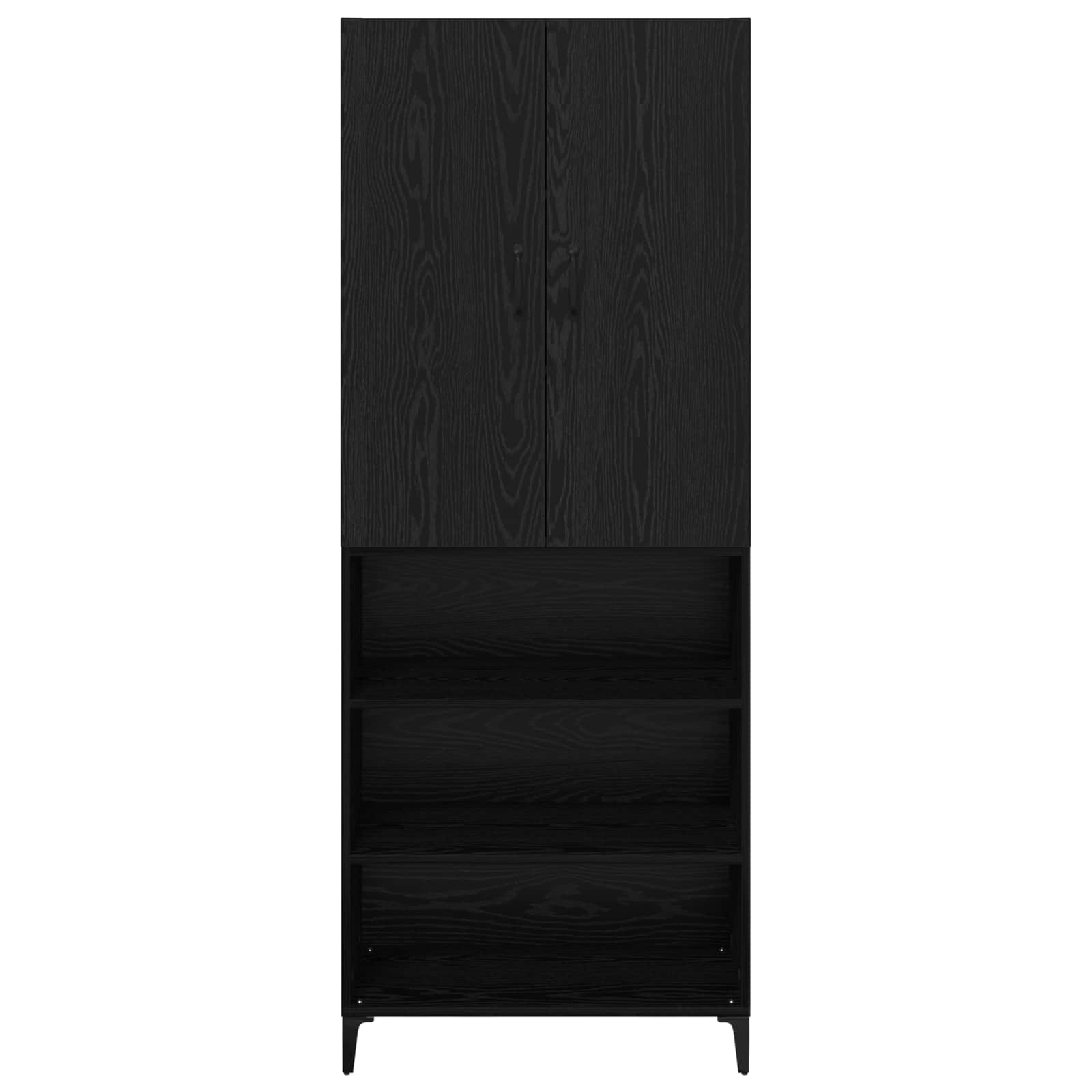Highboard Schwarz Eichen-Optik 69,5 x 34 x 180 cm Holzwerkstoff