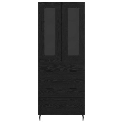 Highboard 2 stk. Schwarz Eichen-Optik 69,5 x 34 x 180 cm