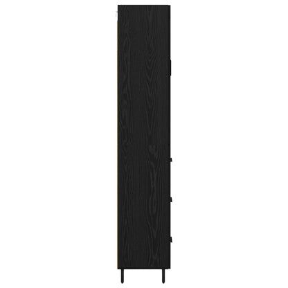 Highboard 2 stk. Schwarz Eichen-Optik 69,5 x 34 x 180 cm