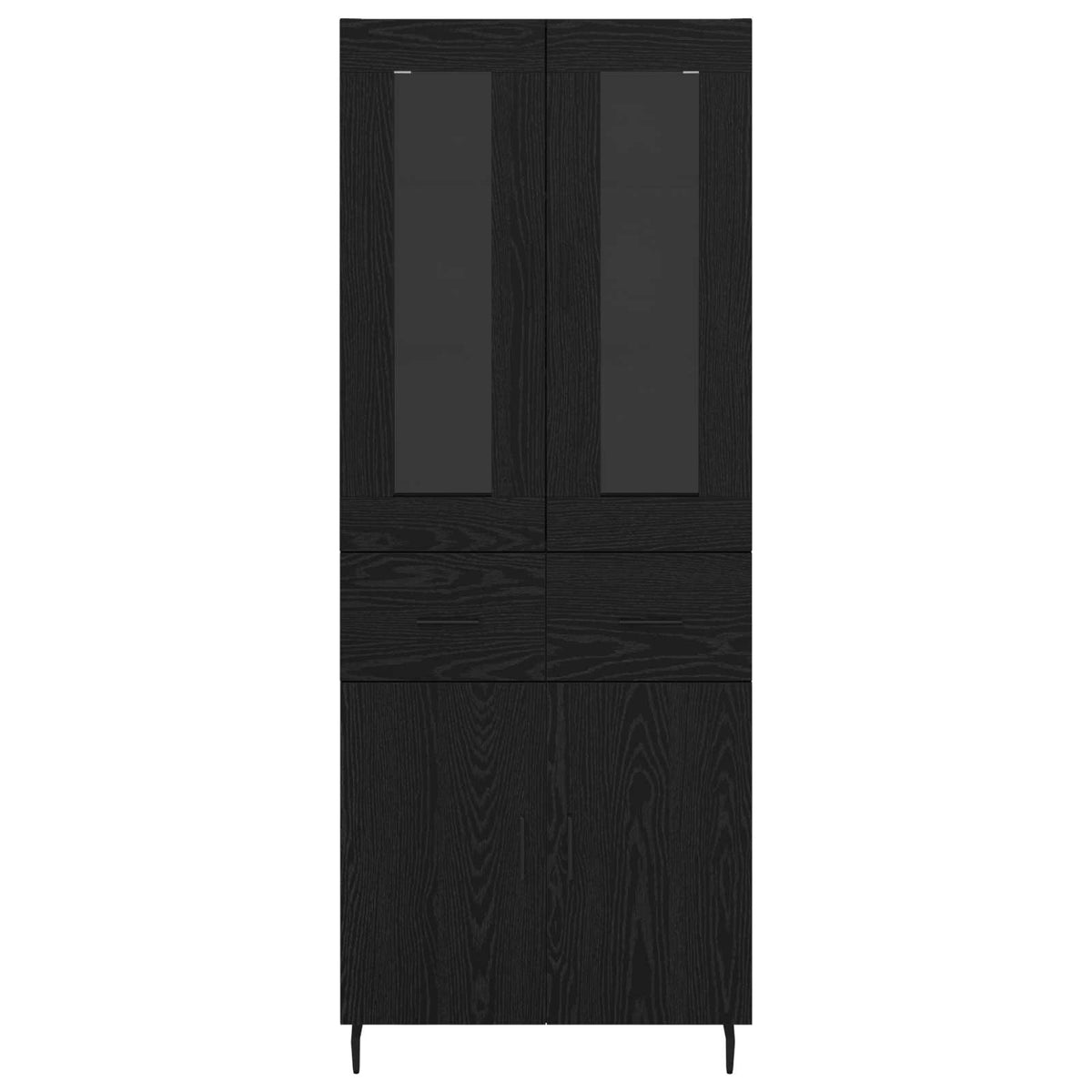 Highboard 2 stk. Schwarz Eichen-Optik 69,5 x 34 x 180 cm