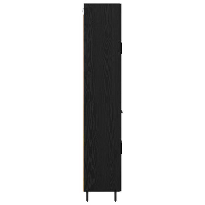 Highboard 2 stk. Schwarz Eichen-Optik 69,5 x 34 x 180 cm