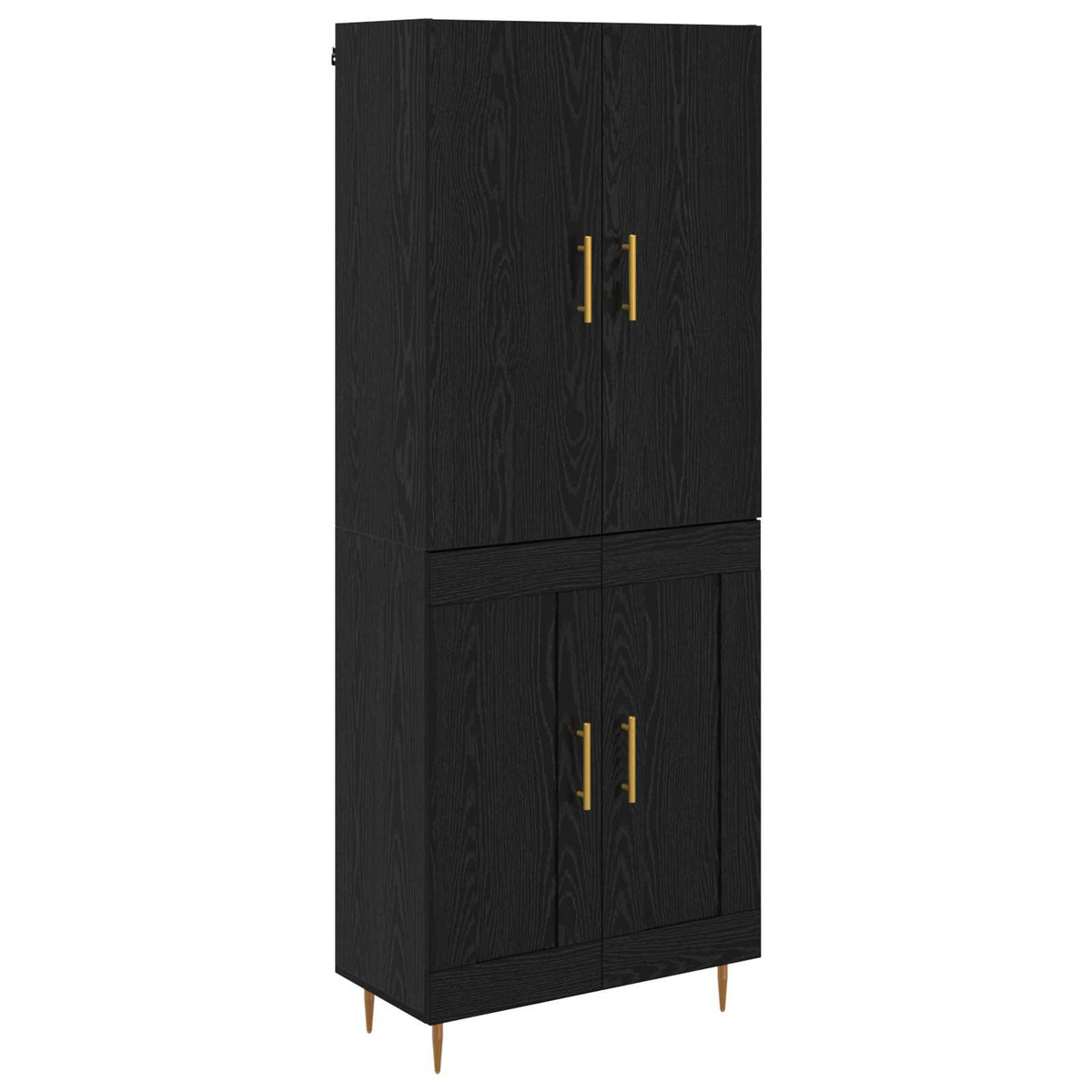 Highboard Schwarz Eichen-Optik 69,5 x 34 x 180 cm Holzwerkstoff
