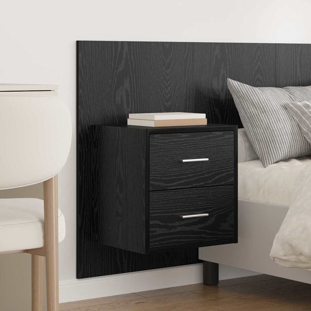Kopfteil mit Schrank 3 pcs Schwarz Eichen-Optik Holzwerkstoff