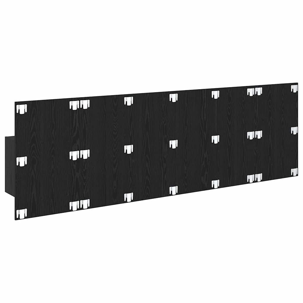Kopfteil mit Schrank 3 pcs Schwarz Eichen-Optik Holzwerkstoff