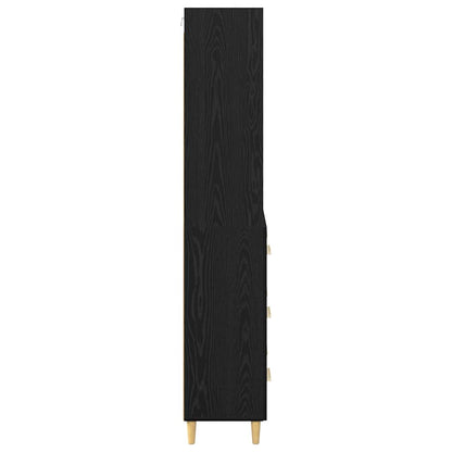 Highboard Schwarz Eichen-Optik 69,5 x 32,5 x 180 cm