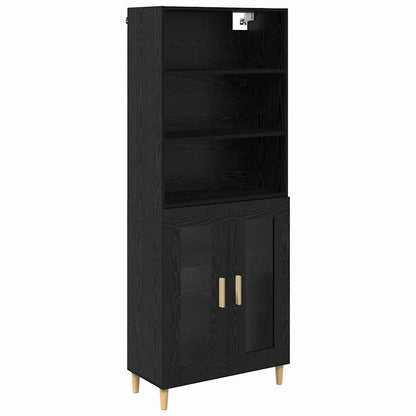 Highboard Schwarz Eichen-Optik 69,5 x 32,5 x 180 cm