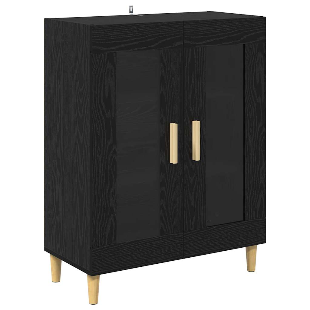 Highboard Schwarz Eichen-Optik 69,5 x 32,5 x 180 cm