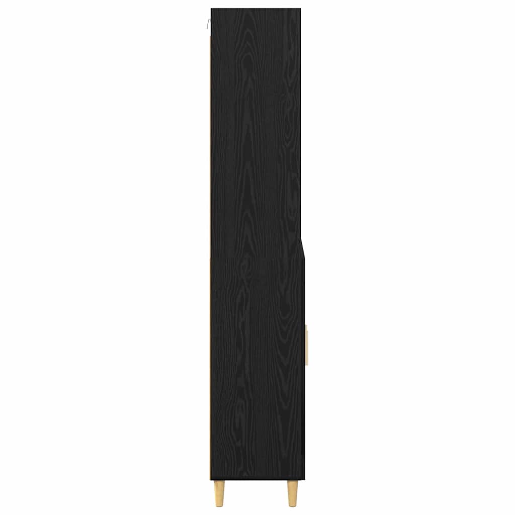 Highboard Schwarz Eichen-Optik 69,5 x 32,5 x 180 cm