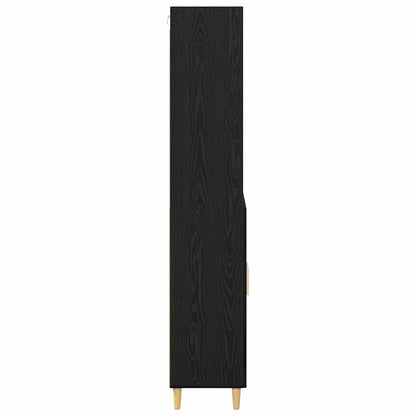 Highboard Schwarz Eichen-Optik 69,5 x 32,5 x 180 cm
