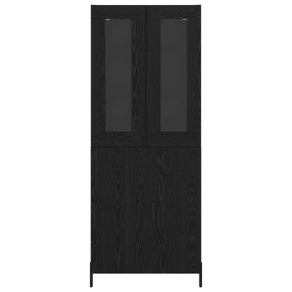 Highboard Schwarz Eichen-Optik 69,5 x 34 x 180 cm Holzwerkstoff