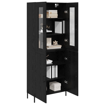 Highboard Schwarz Eichen-Optik 69,5 x 34 x 180 cm Holzwerkstoff