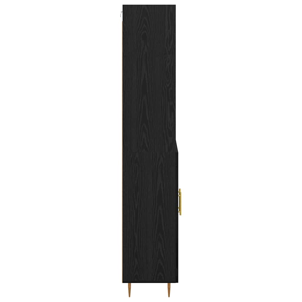 Highboard Schwarz Eichen-Optik 69,5 x 34 x 180 cm Holzwerkstoff