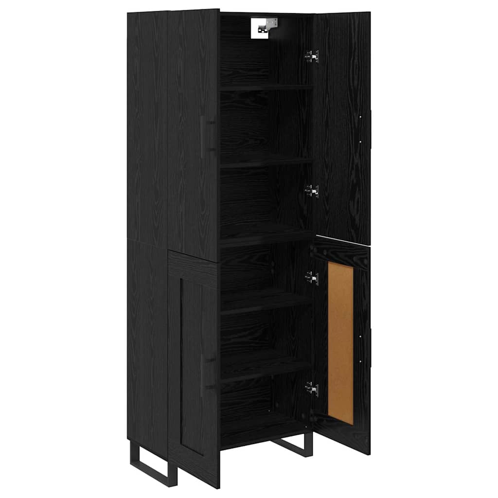 Highboard 2 stk. Schwarz Eichen-Optik 69,5 x 34 x 180 cm