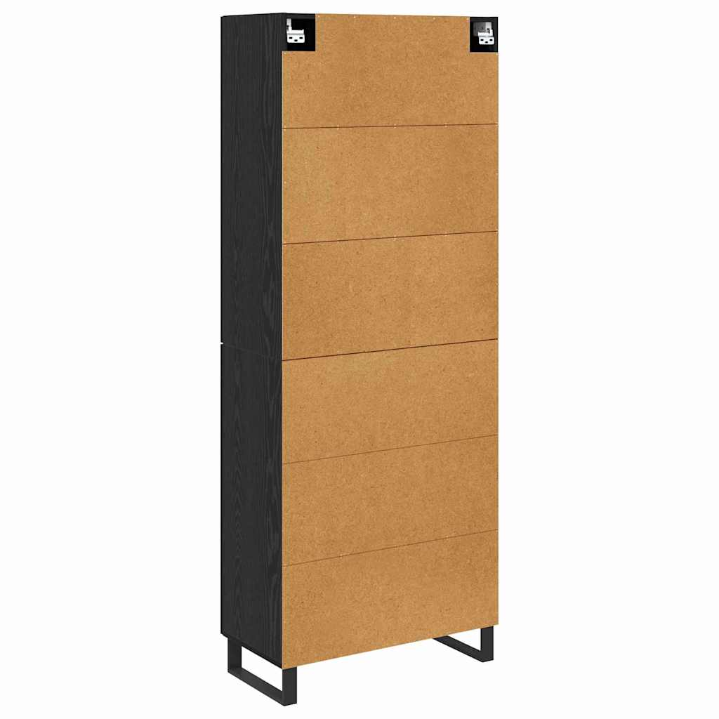 Highboard 2 stk. Schwarz Eichen-Optik 69,5 x 34 x 180 cm