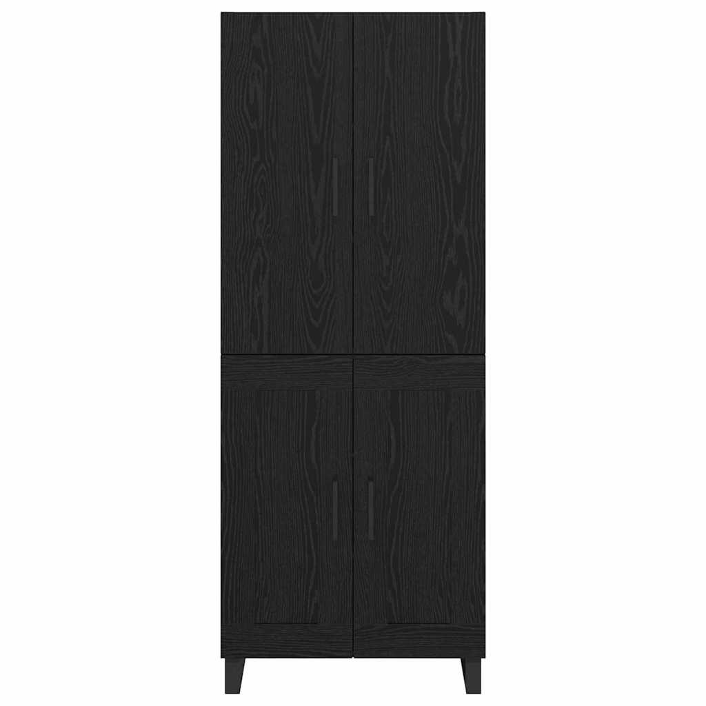Highboard 2 stk. Schwarz Eichen-Optik 69,5 x 34 x 180 cm