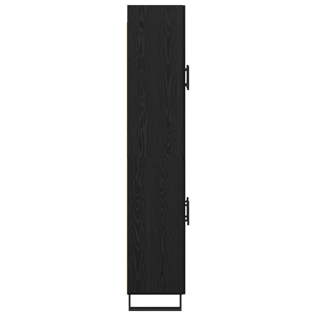 Highboard 2 stk. Schwarz Eichen-Optik 69,5 x 34 x 180 cm
