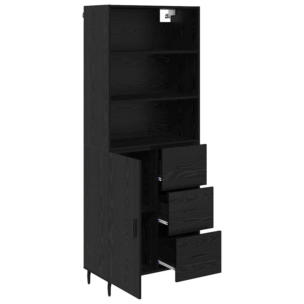 Highboard 2 Stk. Schwarz Eichen-Optik 69,5 x 34 x 180 cm