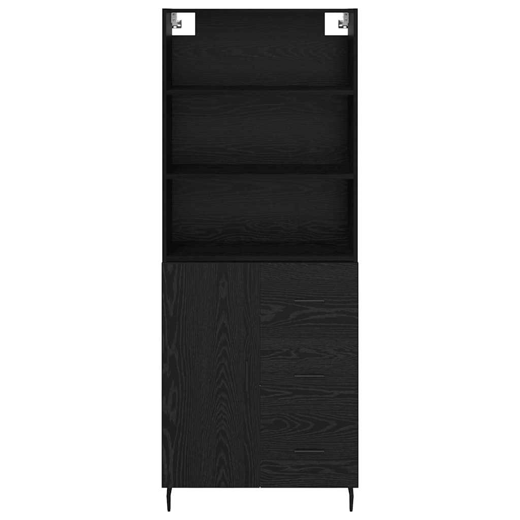 Highboard 2 Stk. Schwarz Eichen-Optik 69,5 x 34 x 180 cm