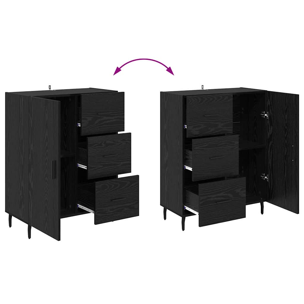 Highboard 2 Stk. Schwarz Eichen-Optik 69,5 x 34 x 180 cm