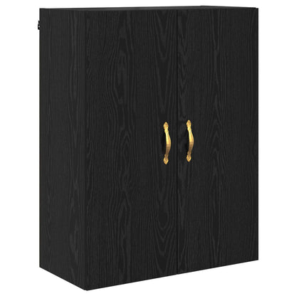 Highboard Schwarz Eichen-Optik 69,5 x 34 x 180 cm Holzwerkstoff