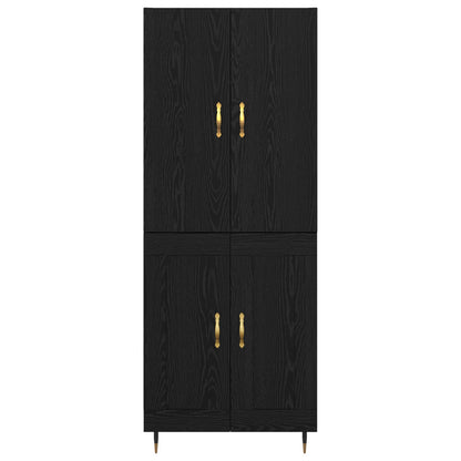 Highboard Schwarz Eichen-Optik 69,5 x 34 x 180 cm Holzwerkstoff