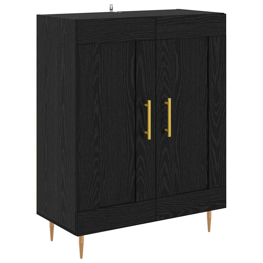 Highboard 2 stk. Schwarz Eichen-Optik 69,5 x 34 x 180 cm