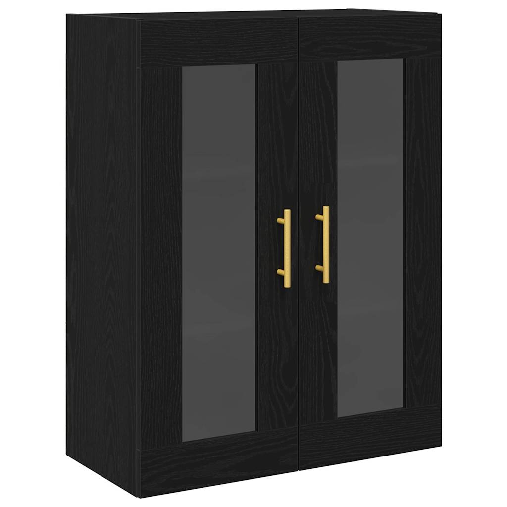 Highboard 2 stk. Schwarz Eichen-Optik 69,5 x 34 x 180 cm