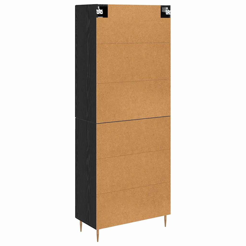Highboard 2 stk. Schwarz Eichen-Optik 69,5 x 34 x 180 cm