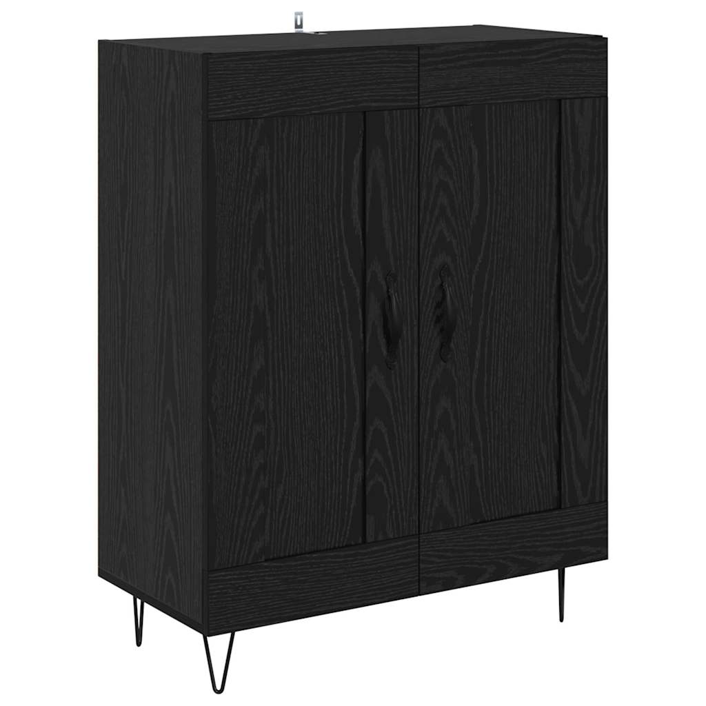 Highboard 2 stk. Schwarz Eichen-Optik 69,5 x 34 x 180 cm