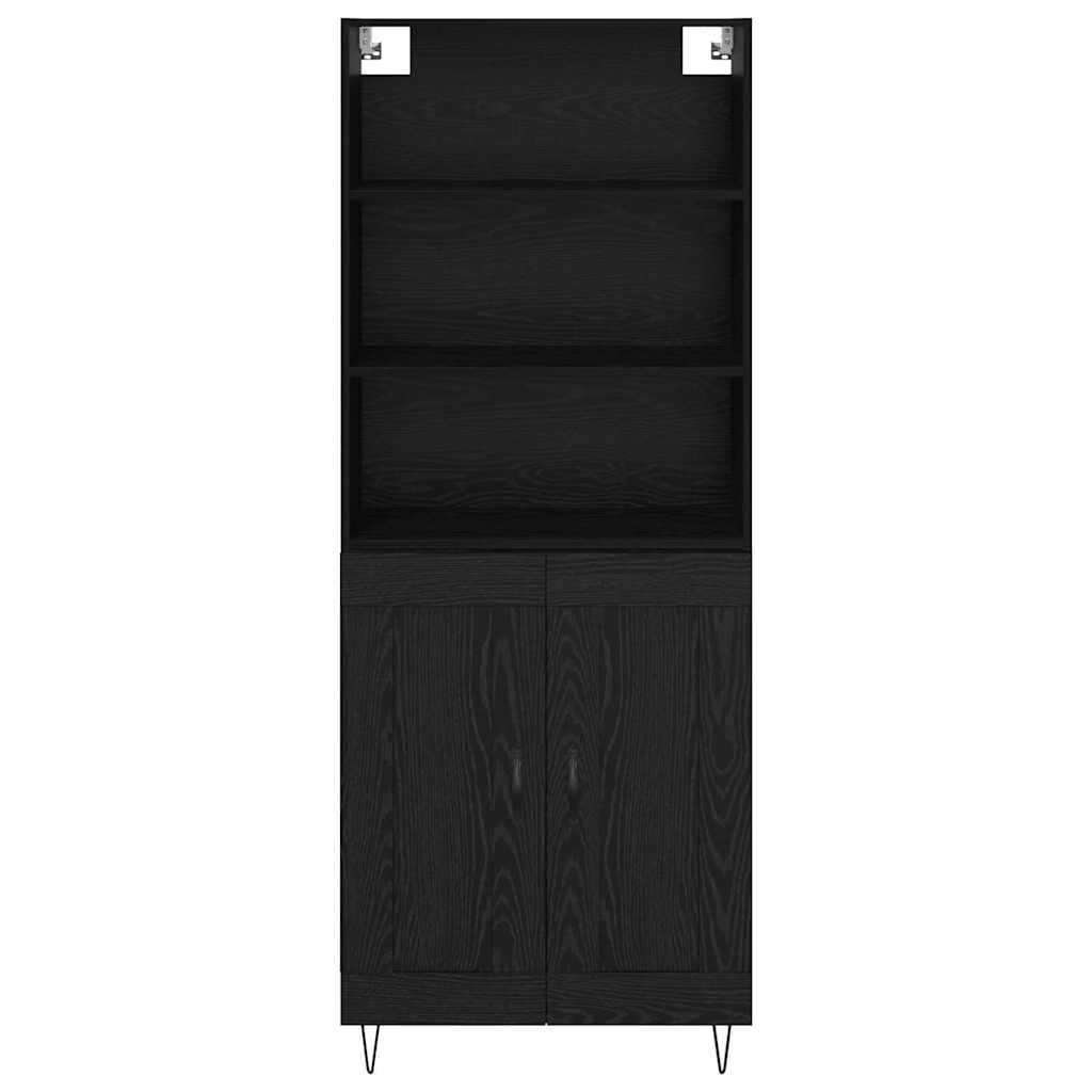 Highboard 2 stk. Schwarz Eichen-Optik 69,5 x 34 x 180 cm