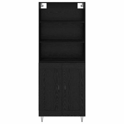 Highboard 2 stk. Schwarz Eichen-Optik 69,5 x 34 x 180 cm