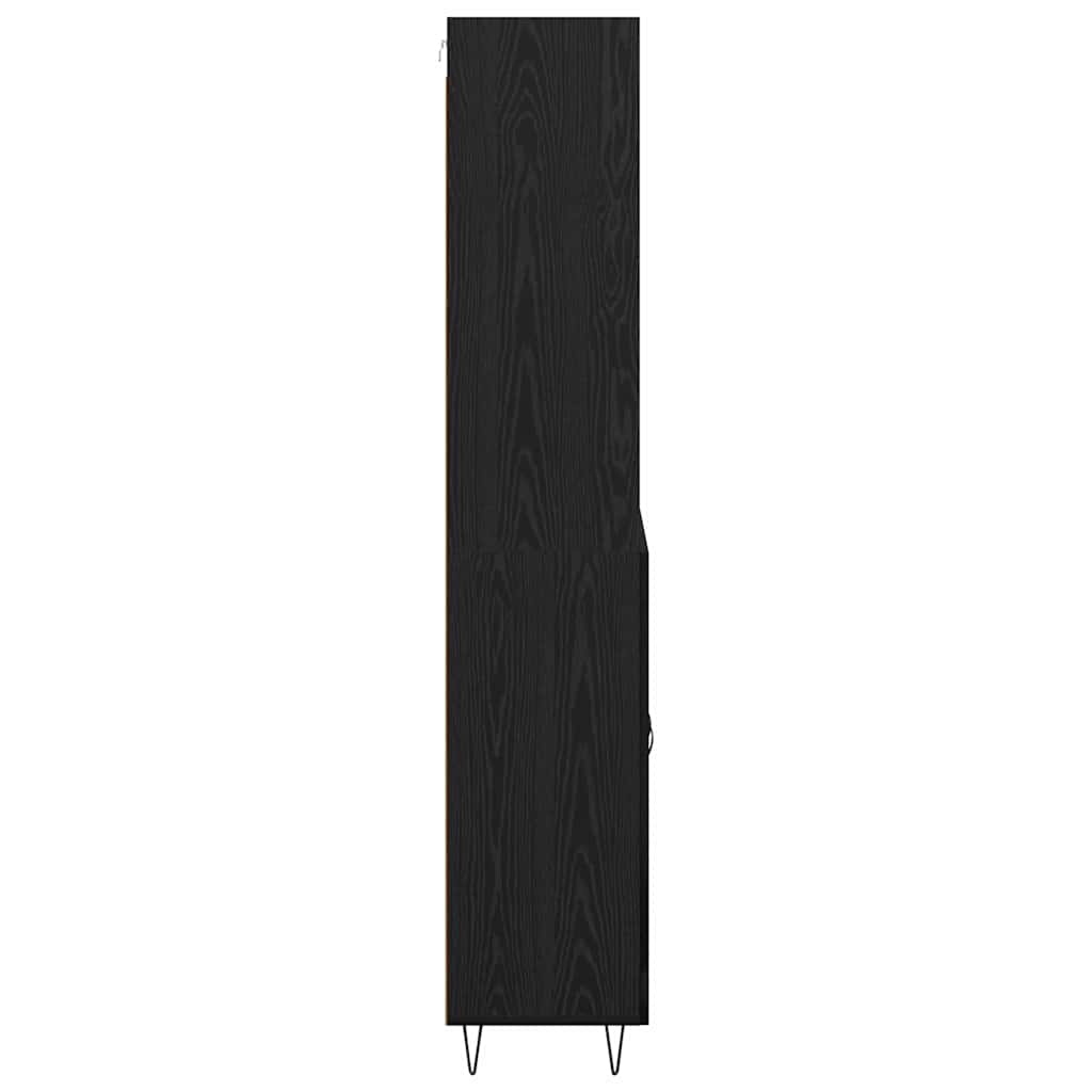 Highboard 2 stk. Schwarz Eichen-Optik 69,5 x 34 x 180 cm