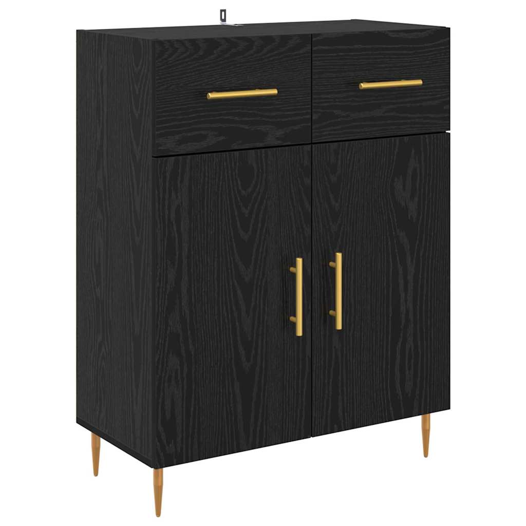 Highboard 2 stk. Schwarz Eichen-Optik 69,5 x 34 x 180 cm