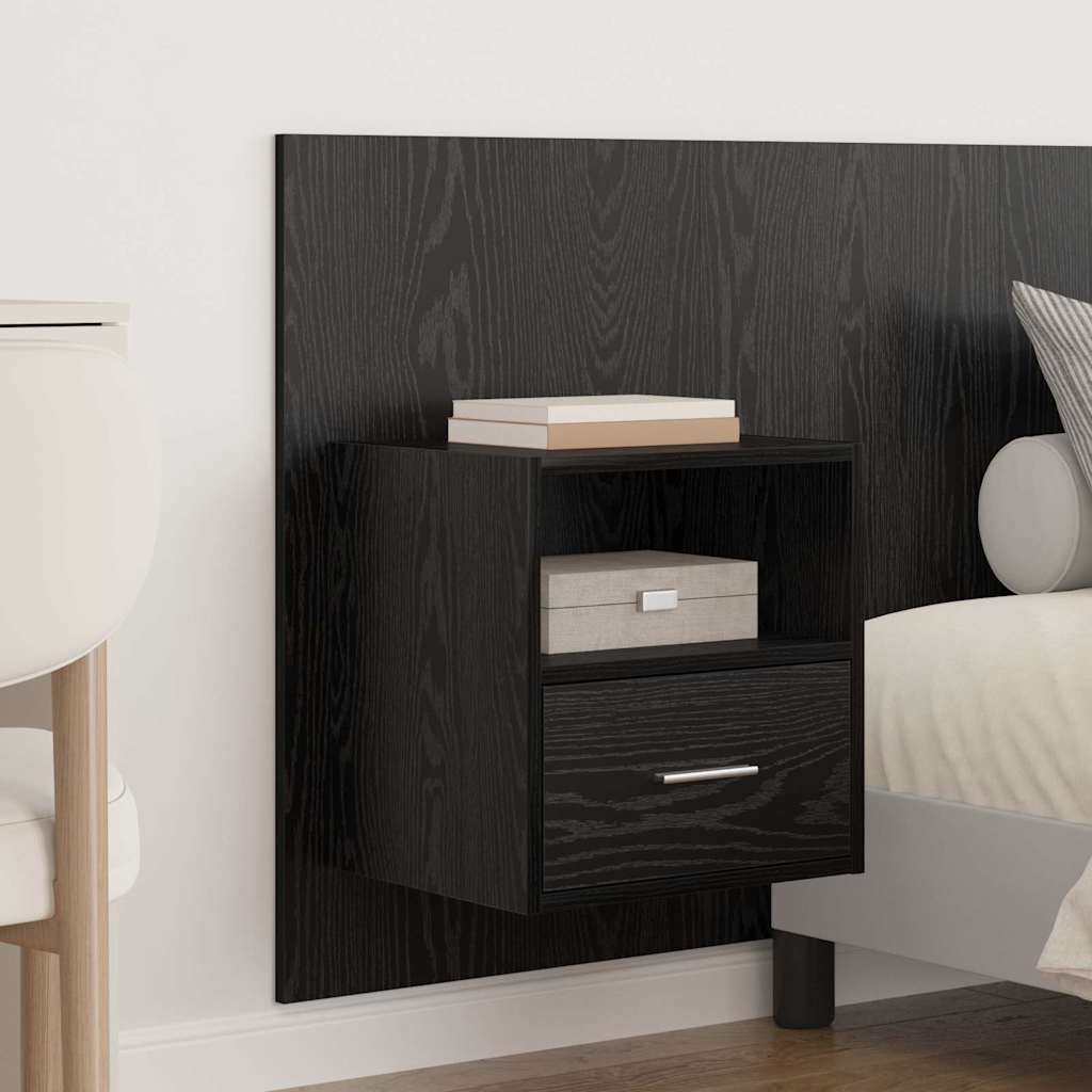 Kopfteil mit Schrank 3 stk. Schwarz Eichen-Optik Holzwerkstoff