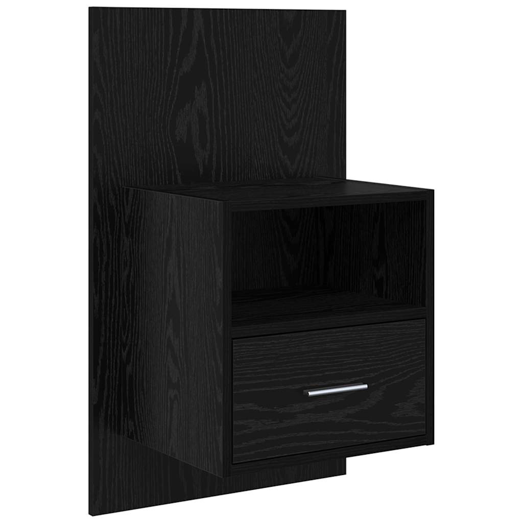 Kopfteil mit Schrank 3 stk. Schwarz Eichen-Optik Holzwerkstoff