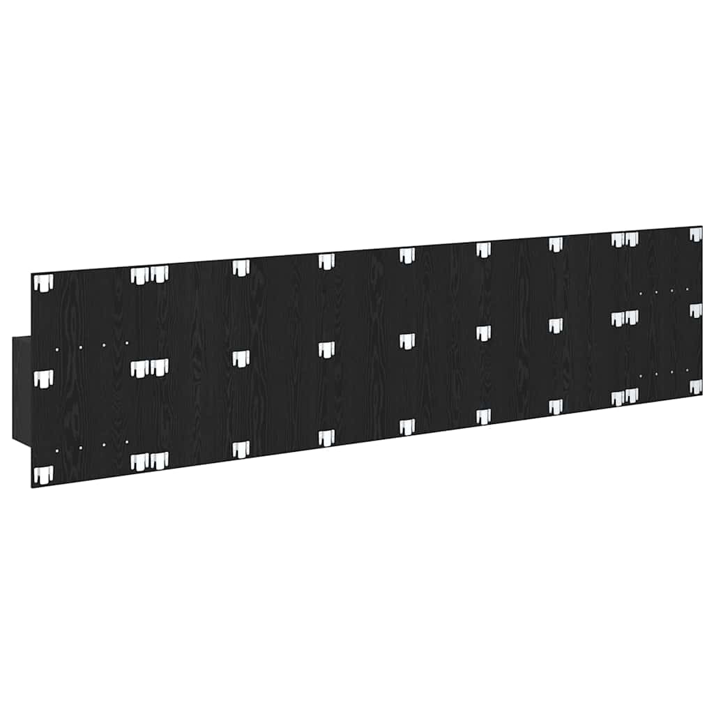 Kopfteil mit Schrank 3 stk. Schwarz Eichen-Optik Holzwerkstoff