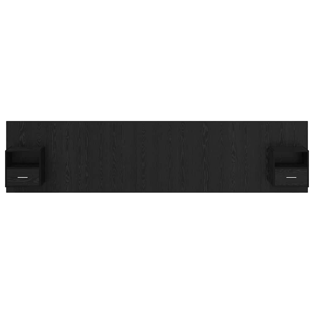 Kopfteil mit Schrank 3 stk. Schwarz Eichen-Optik Holzwerkstoff