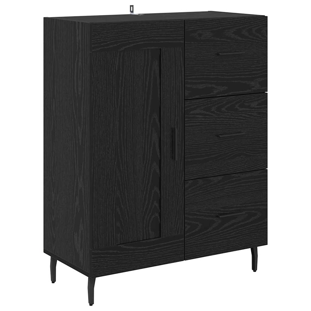 Highboard 2 stk. Schwarz Eichen-Optik 69,5 x 34 x 180 cm