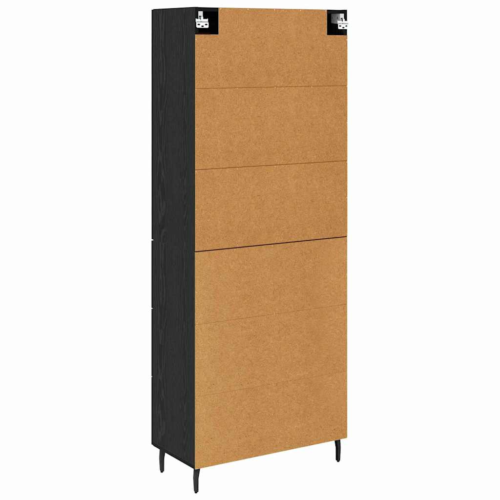 Highboard 2 stk. Schwarz Eichen-Optik 69,5 x 34 x 180 cm