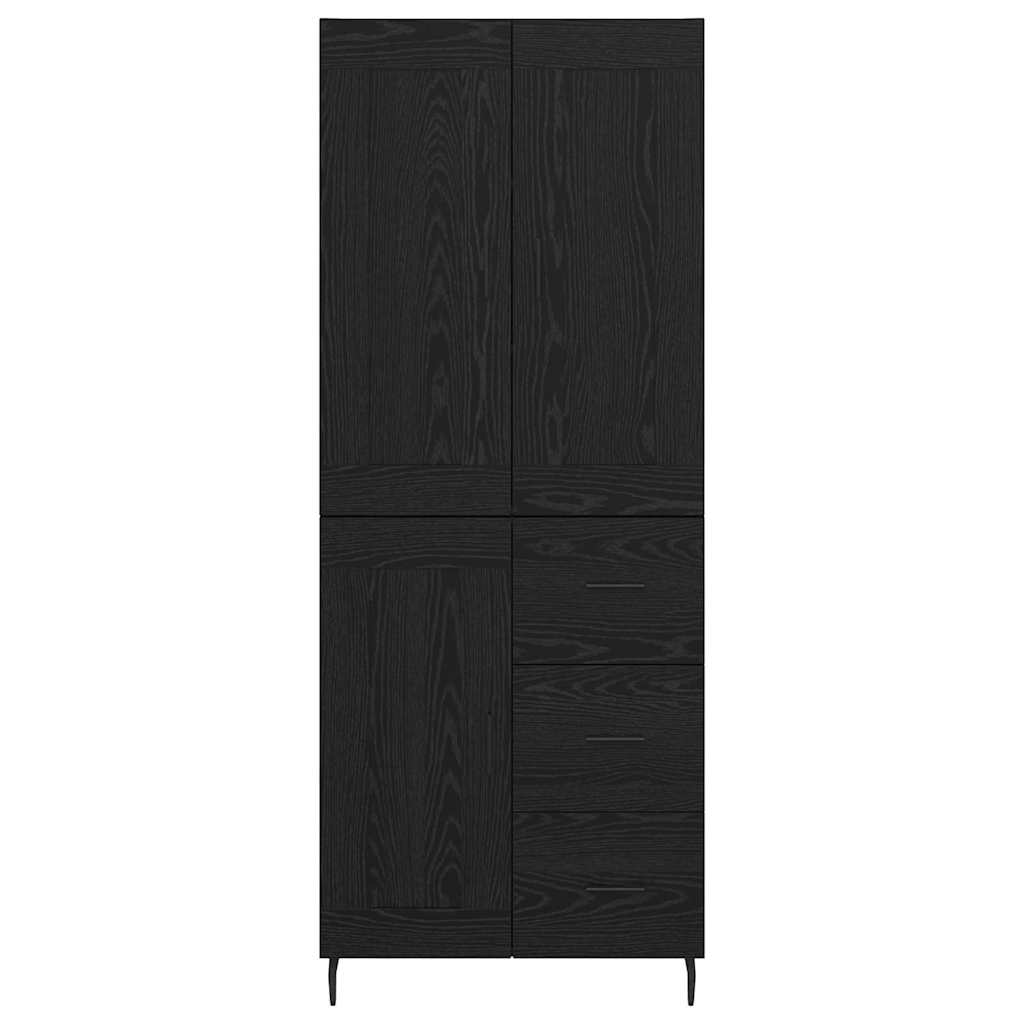 Highboard 2 stk. Schwarz Eichen-Optik 69,5 x 34 x 180 cm