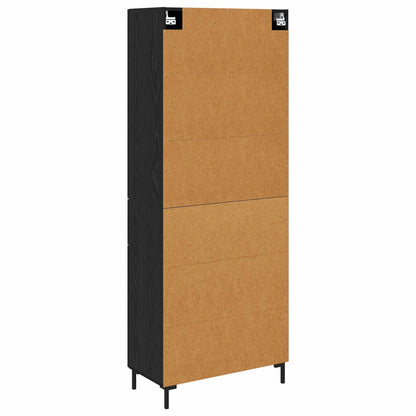 Highboard Schwarz Eichen-Optik 69,5 x 34 x 180 cm Holzwerkstoff