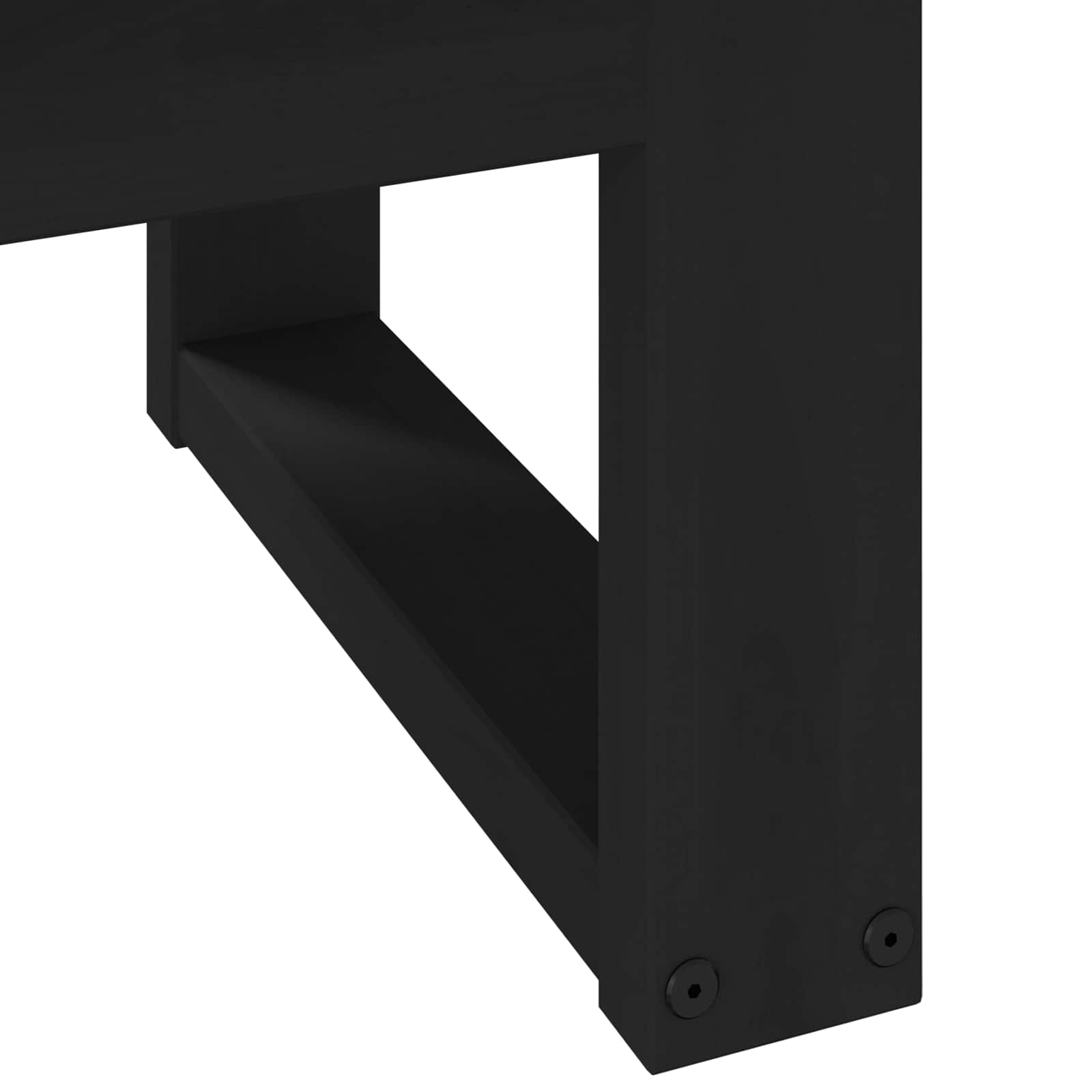 Couchtisch NOAIN Schwarz 119 x 60 x 40 cm Massives Kiefernholz