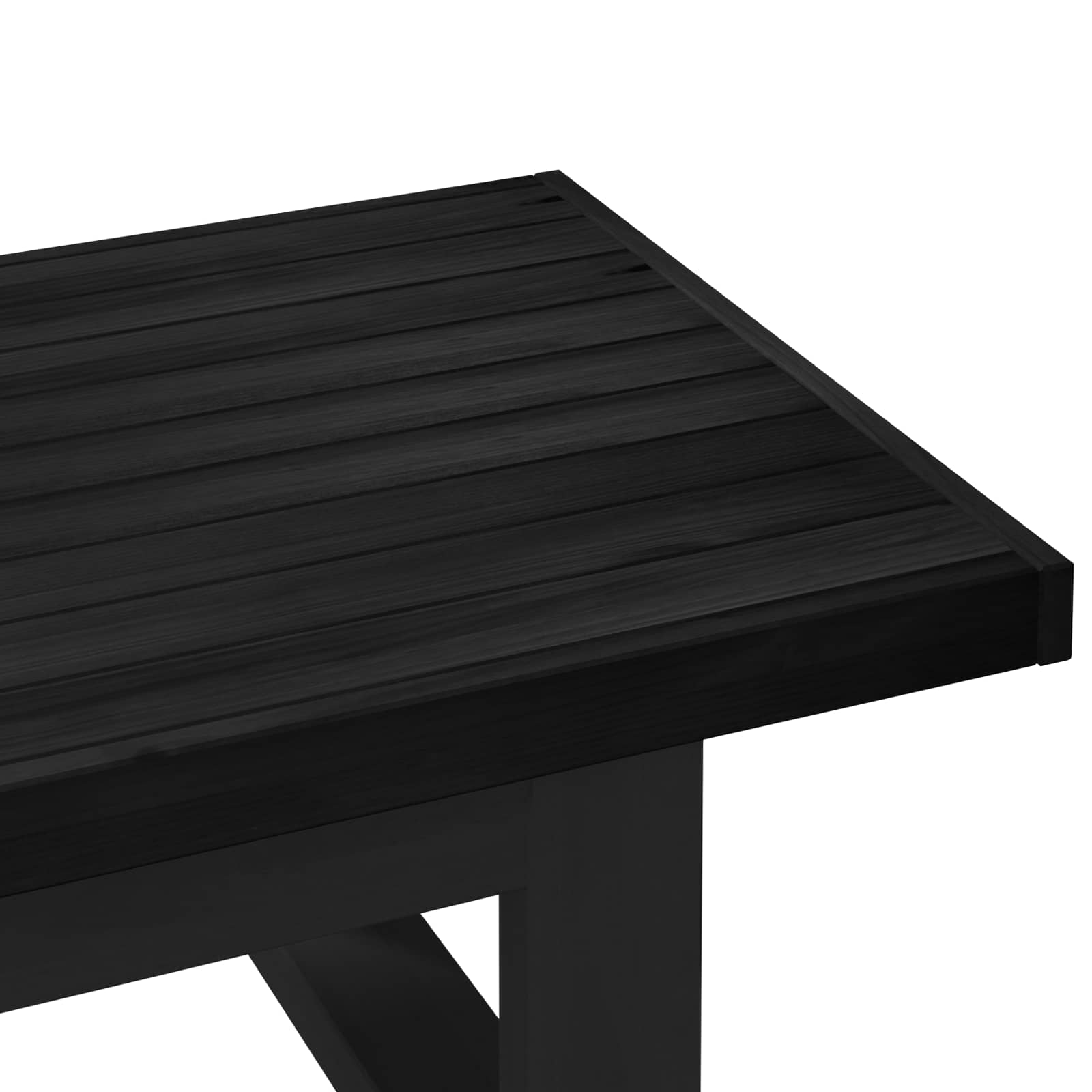 Couchtisch NOAIN Schwarz 119 x 60 x 40 cm Massives Kiefernholz
